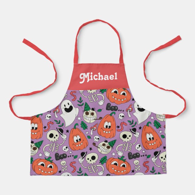 delantal de Halloween personalizado para los niños (Anverso)