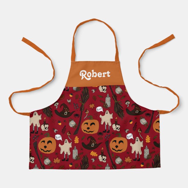 delantal de Halloween personalizado para los niños (Anverso)