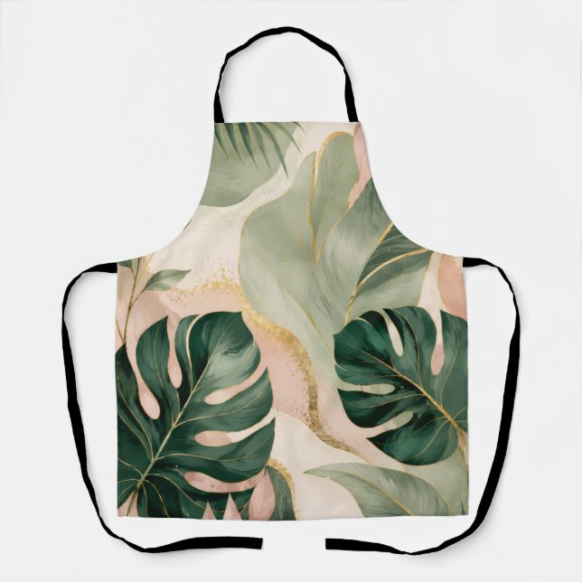 Delantal de Hoja Tropical de Monstera (Anverso)