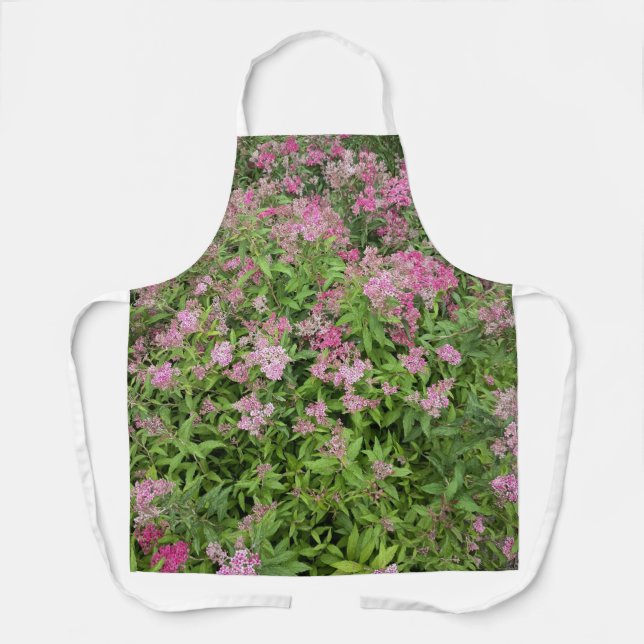 Delantal de jardín de flores silvestres rosadas (Anverso)