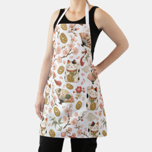 Delantal de jardín Maneki Neko, delantal de gato j