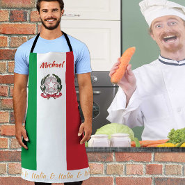 delantal de la bandera italiana, Italia, cocina de