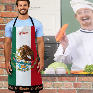 delantal de la bandera mexicana, México, cocina de