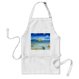 Delantal de la cocina de la playa de las estrellas