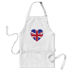 Delantal de la cocina del corazón de Union Jack