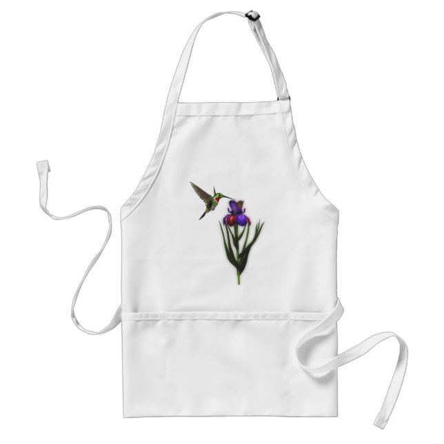 Delantal de la flor del iris del colibrí (Frente)