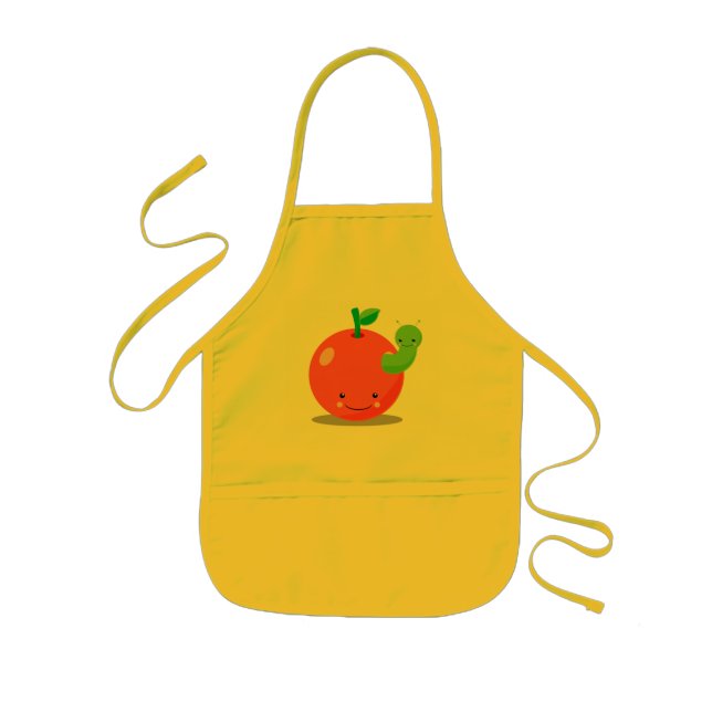 delantal de la manzana del kawaii (Frente)