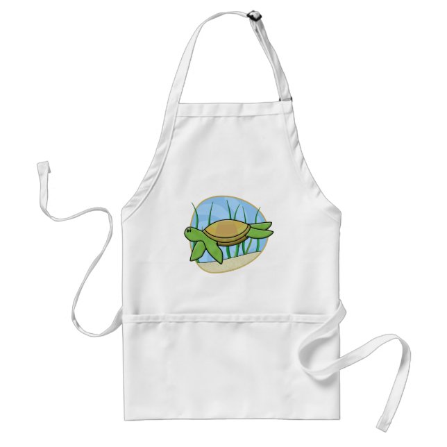 Delantal de la tortuga de mar de Kawaii (Frente)