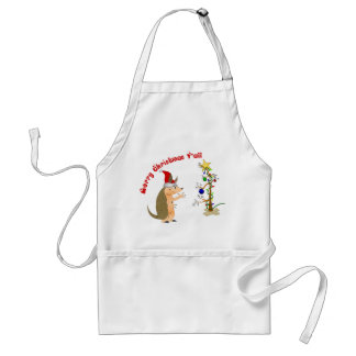 Delantal de las Felices Navidad del armadillo
