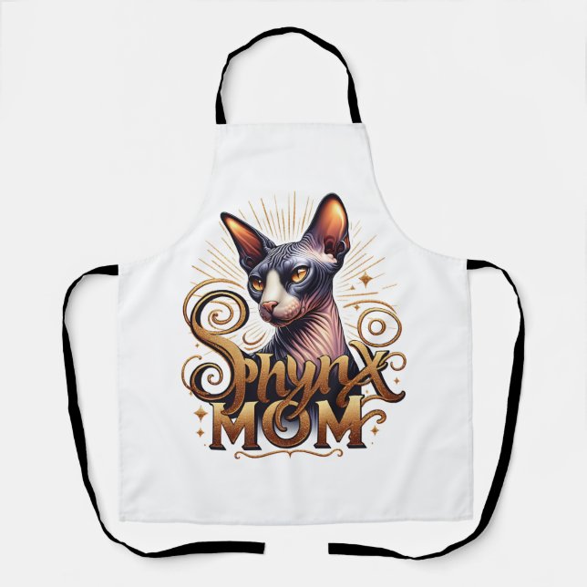 Delantal de Mamá Gato Sphynx Amante de Gatos  (Anverso)