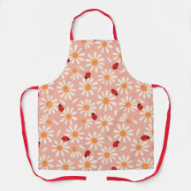 Delantal de Mamá Ladybugs y Daisies de Primavera