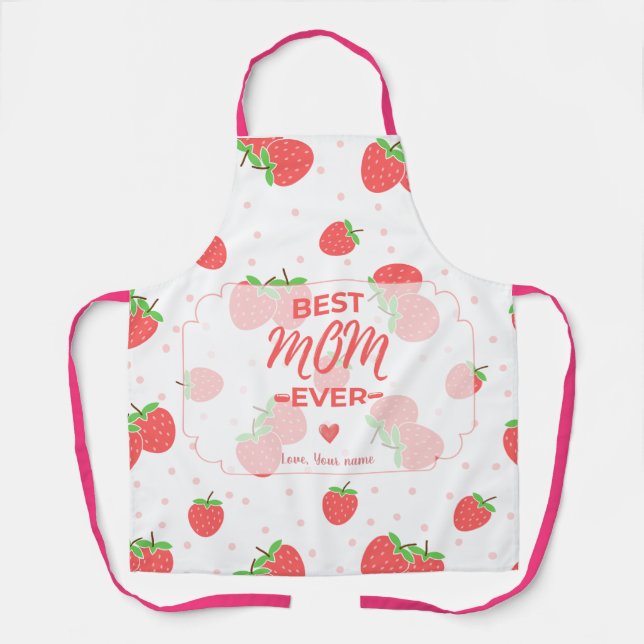 Delantal de Mamá Personalizado de Fresa (Anverso)