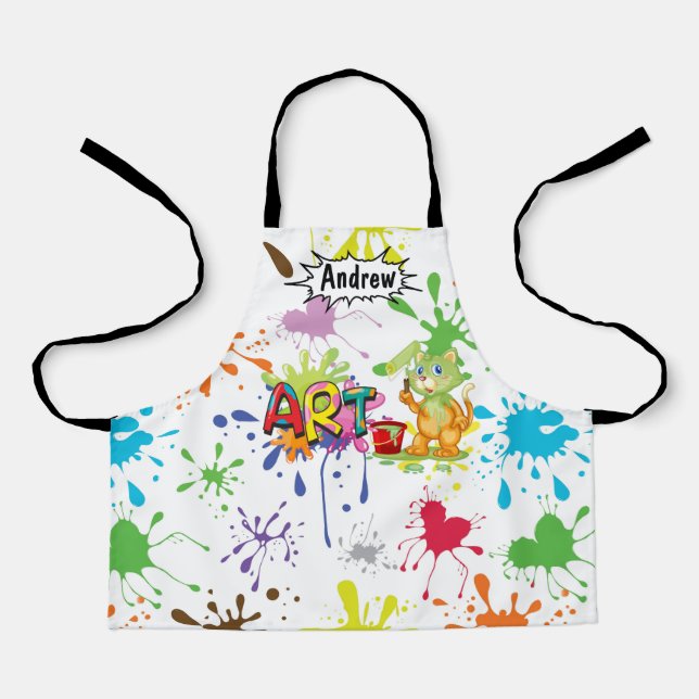 Delantal de manualidades personalizable para niños (Anverso)