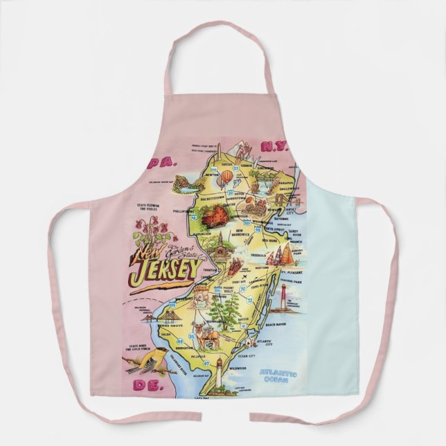 Delantal de Mapa Antiguo de Nueva Jersey (Anverso)