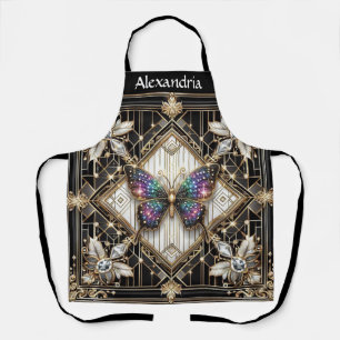 Delantal de Mariposa Arcoíris Art Déco Art Nouveau