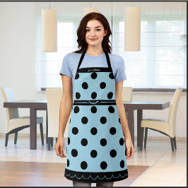 Delantal de Moda de Lunares Azules Pastel
