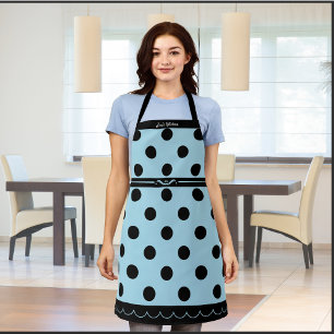 Delantal de Moda de Lunares Azules Pastel