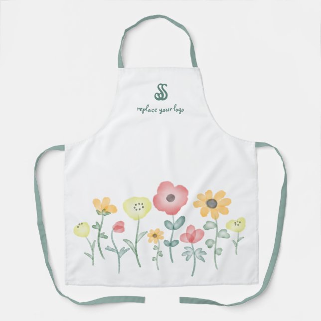 Delantal de Monograma con Flores Silvestres de Acu (Anverso)