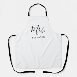 Delantal de Mujer Negro y Blanco Caligrafía