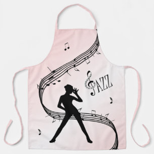 Delantal de Música Rosa de Baile de Jazz