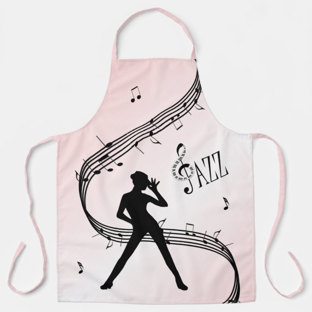 Delantal de Música Rosa de Baile de Jazz (Anverso)