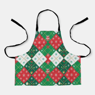 Delantal de Navidad Alegría Argyle Festivo