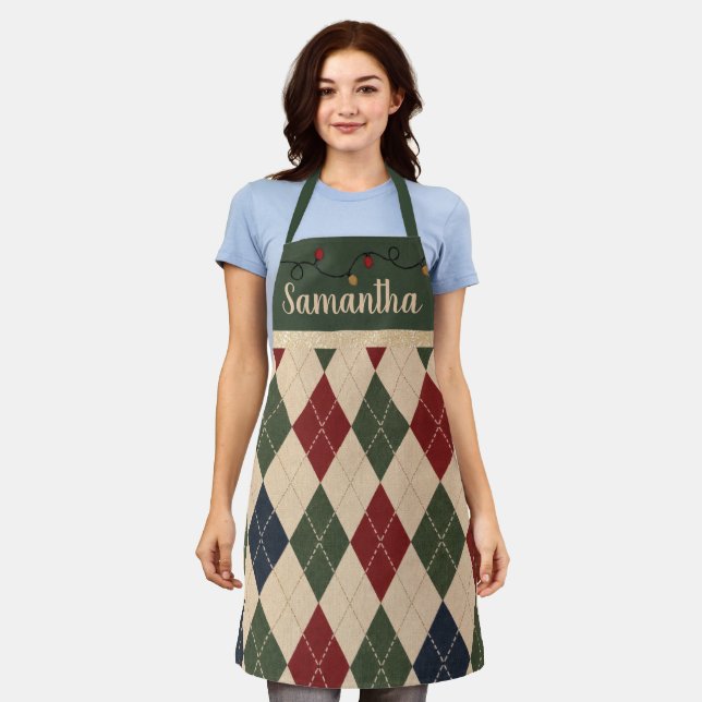 Delantal de Navidad Argyle (Gastado)