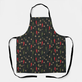 Delantal de Navidad de cocina con chile del Suroes