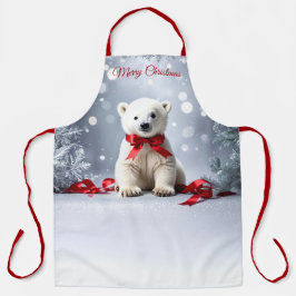 Delantal de Navidad de oso polar festivo