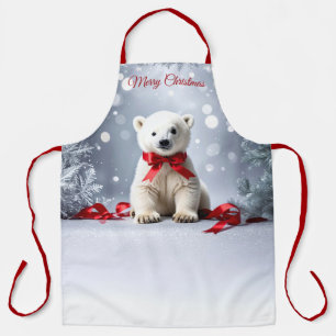 Delantal de Navidad de oso polar festivo