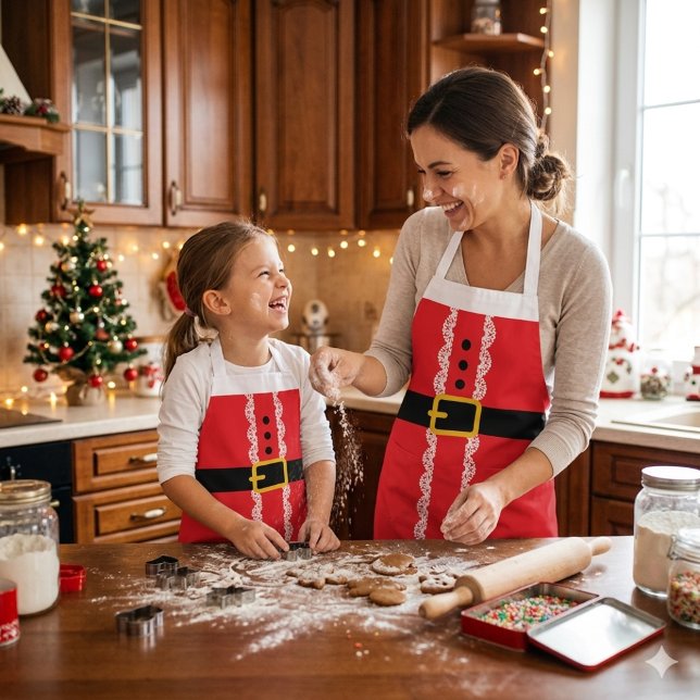 Delantal de Navidad de Santa personalizado (Personalised Santa Christmas Apron)