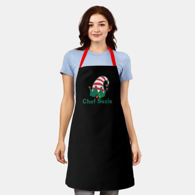 Delantal de Navidad Personalizado Para Chef Famili (Gastado)
