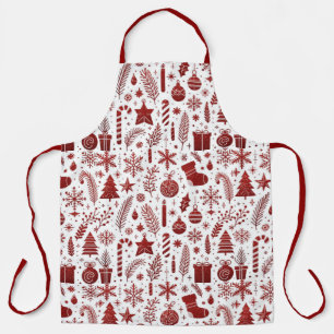 Delantal de Navidad Rojo Blanco