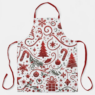 Delantal de Navidad Rojo Blanco