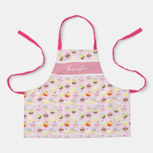 Delantal de niña personalizado de magdalena rosa p