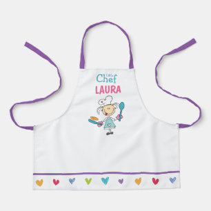 Delantal de niños para panqueques con corazones co