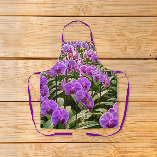 Delantal de orquídeas púrpuras