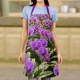 Delantal de orquídeas púrpuras