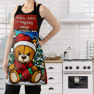 Delantal de oso de peluche de Navidad con efecto d