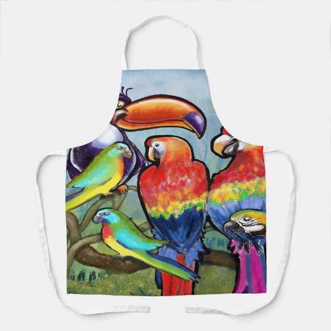Delantal de pájaros tropicales (Anverso)