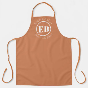Delantal de panadería barista con monograma de ter