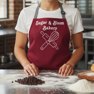 Delantal de Panadería Personalizado Moderno Burgun