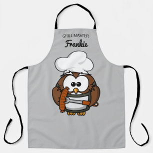 Delantal de parrilla Owl Dad Grillmaster