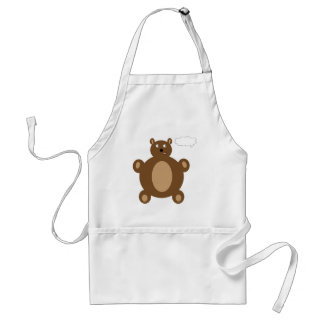 Delantal de pensamiento del oso de peluche
