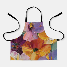 Delantal de Pintura Floral Impasto Vibrante