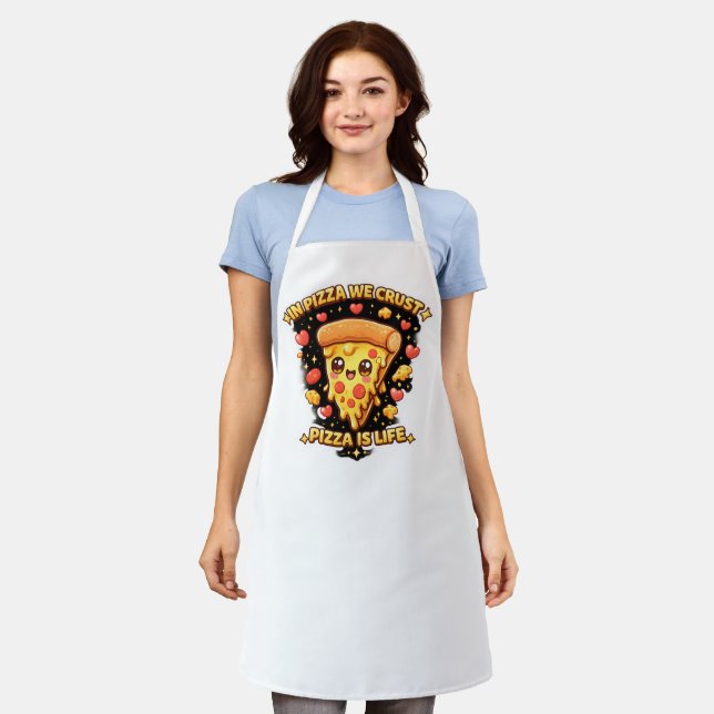 Delantal de Pizza Kawaii – En Pizza Nosotros Crust (Gastado)