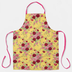 Delantal de Rosa Clásica Amarillo y Rosa Vibrante
