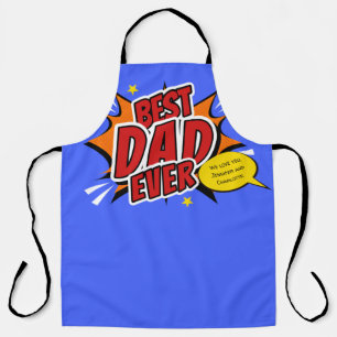 Delantal de Superhéroe de Cómic Retro Mejor Papá A
