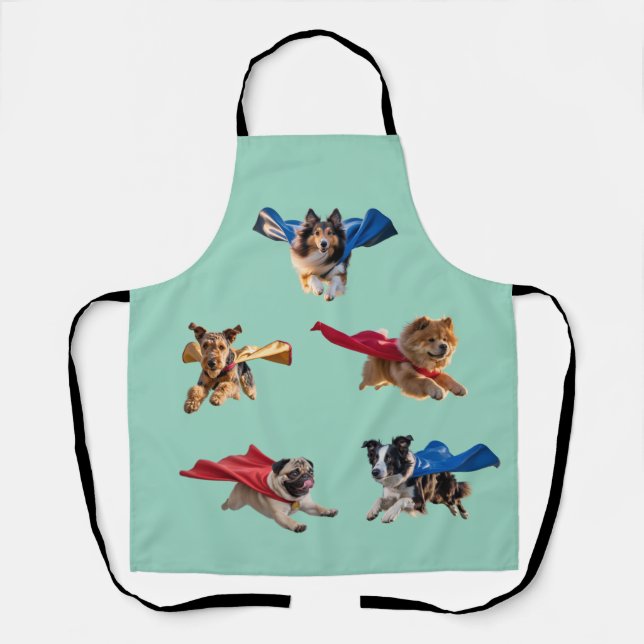 Delantal de superhéroe de perro (Anverso)