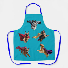 Delantal de superhéroe de perro grande